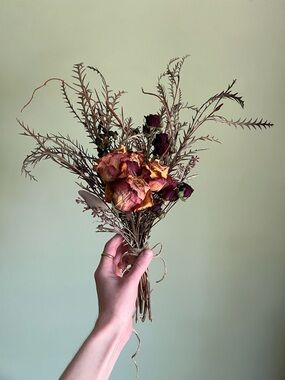 Sunset Bramble Bouquet, Hand Crafted Dried Flower Bouquet, Cottagecore Decor